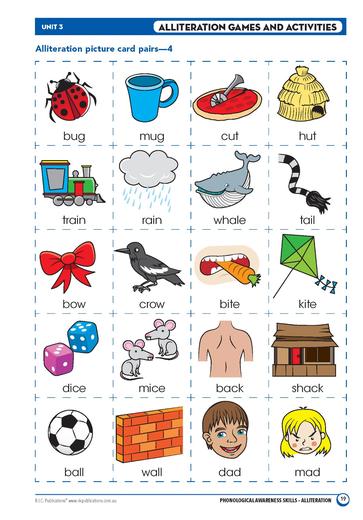 Phonological Awareness Skills – Unit 3 - Alliteration – Ages 4–8 ...